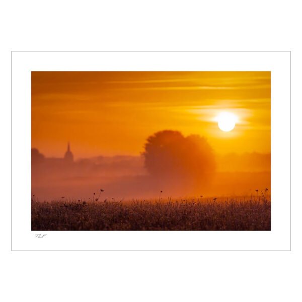 Lever de soleil en campagne