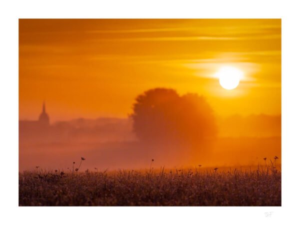 Lever de soleil en campagne